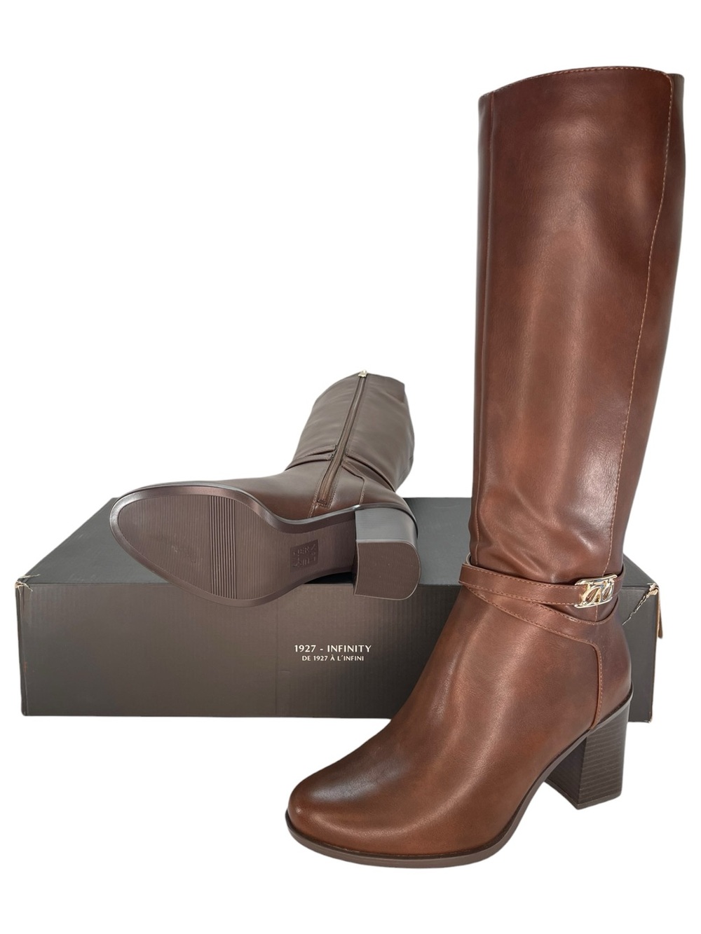 Naturalizer Jane Brown Faux Leather Knee High Womens Boots Size 9.5M - Picture 11 of 12